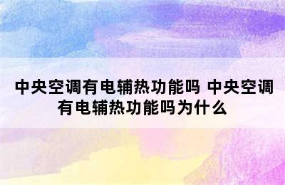 中央空调有电辅热功能吗 中央空调有电辅热功能吗为什么